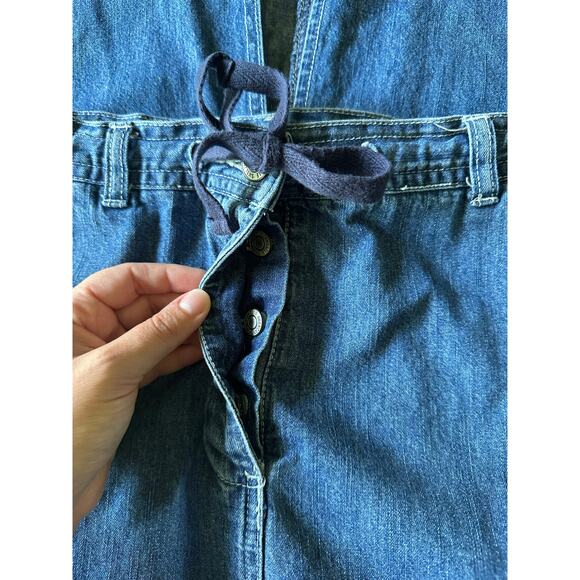 American Eagle Vtg Blue Jean Maxi Cargo Skirt Size10 - Picture 3 of 9